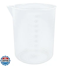 Waziaqoc 1000ml/34oz Plastic Graduated Beaker, 1 LTransparent PP Measuring Cu