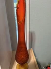 MCM Orange Glass Swung Vase