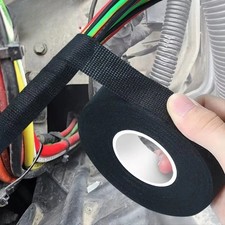 Black Wiring Loom Harness Cloth Tape for Car & Motorcycle Electricals, 15m Long