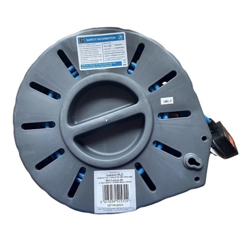Masterplug 4-Socket Cassette Cable Reel 8m, Blue 10A - Picture 3 of 3