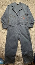 Vintage Dickies Navy Blue Long Sleeve Coveralls Mechanics Jumpsuit Chest 48 RG