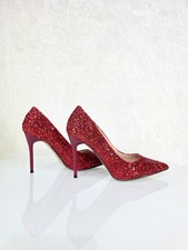 Rush Red Glitter 4" Heel Stiletto Shoes Pointy Toe Pumps