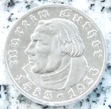 5 Reichsmark 1933 E Martin LUTHER Silber Deutsches Reich selten TOP Erhaltung