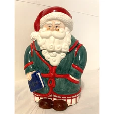 Vintage Sleepy Santa Christmas Cookie Jar MCE Sausalito CA Ceramic 11.5" Tall