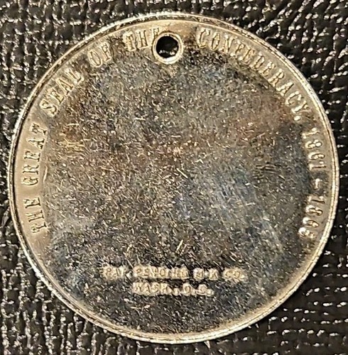 1862 CONFEDERATE STATES OF AMERICA MEDAL COIN TOKEN CSA GREAT SEAL WASH DC MK CO - Picture 6 of 6