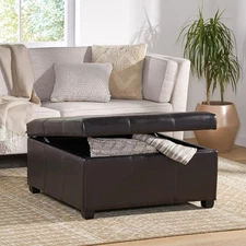 35inch Storage Ottoman,Large Square Ottoman Bench with Storage