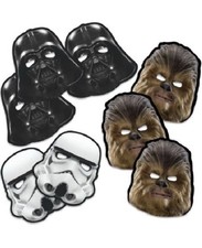 Disney 8 Pk Star Wars Party Masks Chewbacca Darth Vader Storm Troopers COSPLAY