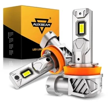 AUXBEAM H11 LED Headlight Bulbs Conversion Kit Low Beam Super White Bright 6000K