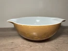 Vintage Pyrex Cinderella 4 qt Mixing Bowl #444 Brown/Gold Americana