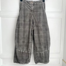 OSKA Balloon  Trousers Womens Size 1 UK 10 Grey Check Cotton Stretch Excellent