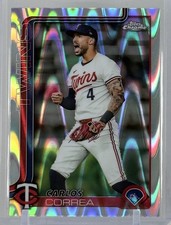Carlos Correa 2025 Topps Chrome #204 RayWave Refractor Minnesota Twins MLB
