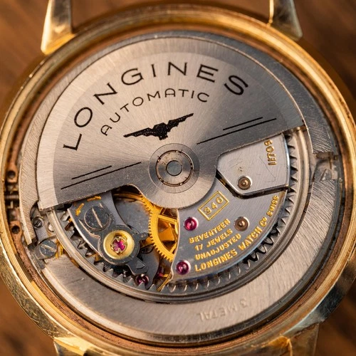 Vintage Longines Grand Prize 14K Solid Gold Automatic Watch Cal 340 Box & Papers image 4