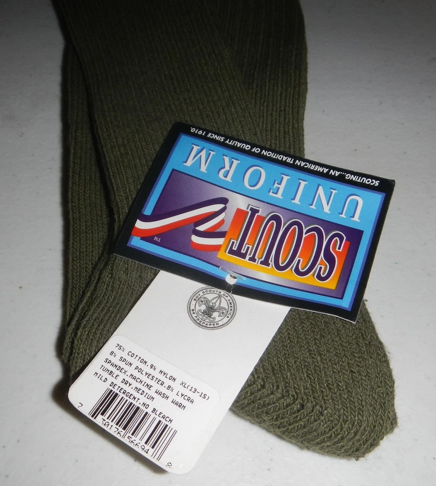 Boy Scouts of America BSA Scout Uniforme Par de Calcetines Talla XL 13-15 Foto 3 de 4