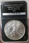 PCS Holdered!  1993 1oz Fine Silver American Eagle! Silver Bullion Coin .999
