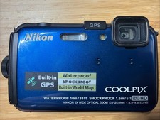 Nikon Coolpix AW100 16MP GPS Digital Camera Blue - SOLD AS IS FOR PARTS
