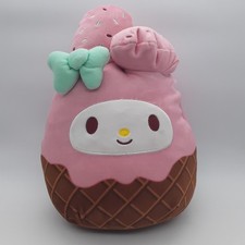 Squishmallows My Melody Ice Cream Cone Plush 12" Sanrio Strawberry Bow 2023