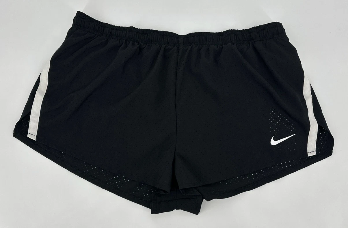 Nike Running Shorts Mens 2XL Black Dri-Fit Fast 2'' Brief-Lined Retro CV2821-012