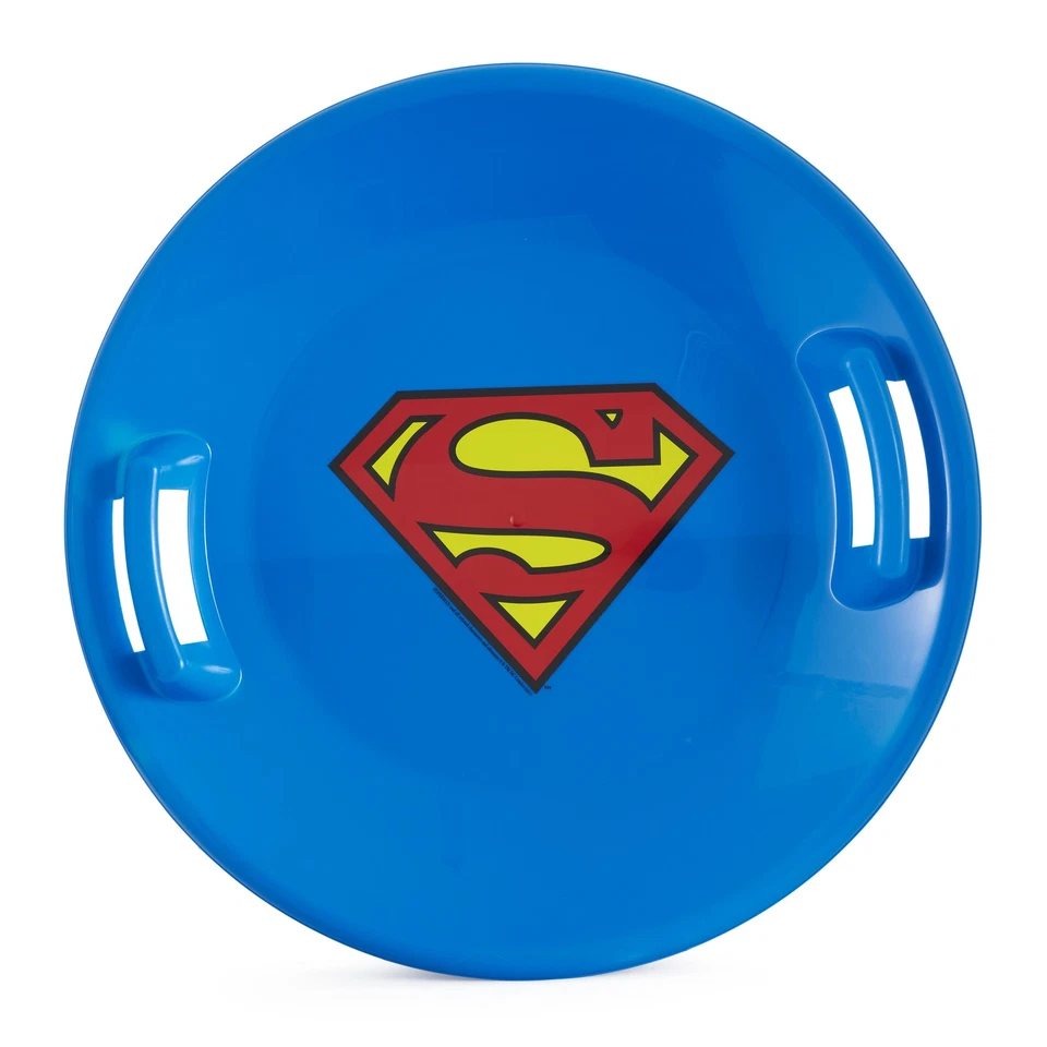 Slippery Racer Downhill Pro Superman Plastic Saucer Disc Snow Sled Slider, Blue