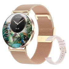 Welfit Smart Watch for Women (2 Straps),1.32-inch AMOLED Ultra Clear Gold