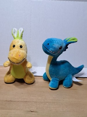 Lot of Walmart Dinosaur with Bunny Ears Plush Yellow Blue Easter 2025 8.5'' 