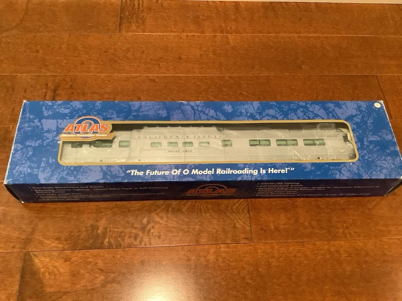 O SCALE Atlas 2 Rail Passenger Car California Zephyr Dome Chair  "Silver Rifl "