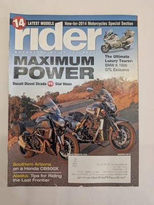 Rider Magazine March 2014 Motorcycling Ducati Diavel BMW K1600 Vmax CB500X