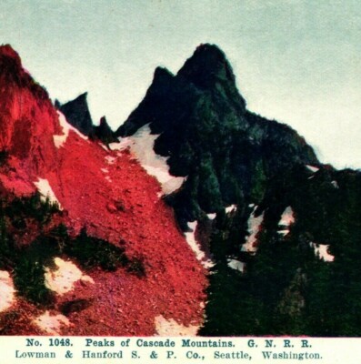 Great Northen Railroad Peaks of Cascade Mountains UDB UNP Vtg Postcard