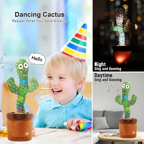 Talking Toy Cactus Toy Dancing Cactus Doll Speak Talk Sound Record Repeat Kawaii - Picture 6 of 15