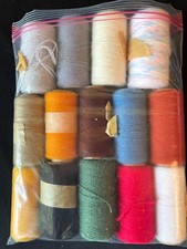 Lot 14 Spools Acrylic Punch Embroidery Yarn Unknown Brands Partially Used