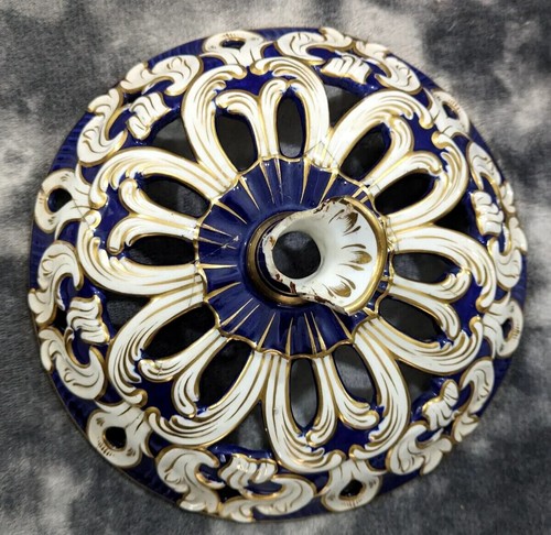 Große & seltene georgische antike Royal Crown Derby vergoldete Kobalt Terrine 19. Jh. - Bild 18 von 22