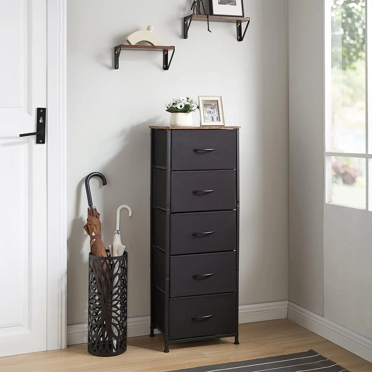 Rustic grey tall dresser deals