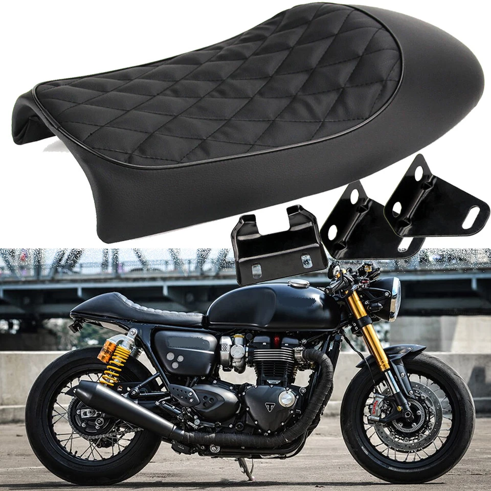 Motorcycle Cafe Racer Seat Hump Saddle For Harley Honda Suzuki Kawasaki Yamaha - Image 2 of 4