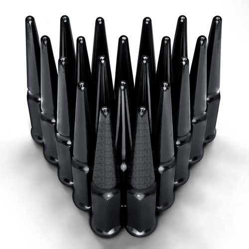 Performance Part 12x1.5mm Spike Lug Nuts Black 20pcs fits 2000-2018 Ford Focus - Picture 4 of 8