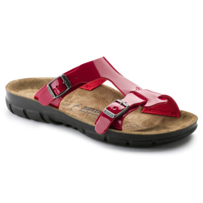 Birkenstock Damen-Pantolette Sofia, BirkoFlor, schmal, Tango Rot, Größe 41