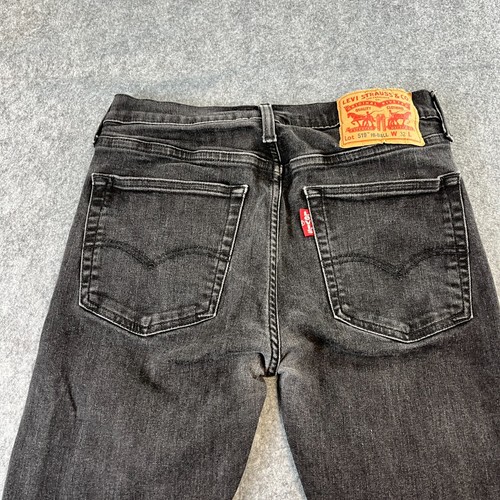 Levi's 519 Womens Jeans W32 L30 Slim Tapered Dark Grey Faded High Waisted Zip - Picture 14 of 15