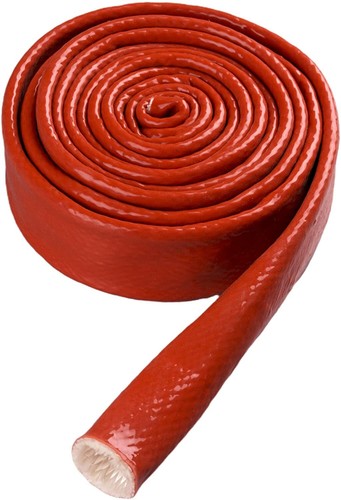 RED 3/4"ID X 3Feet Silicone Coated Fiberglass Heat Shielded Fire Sleeve Red - 第 1/8 張圖片