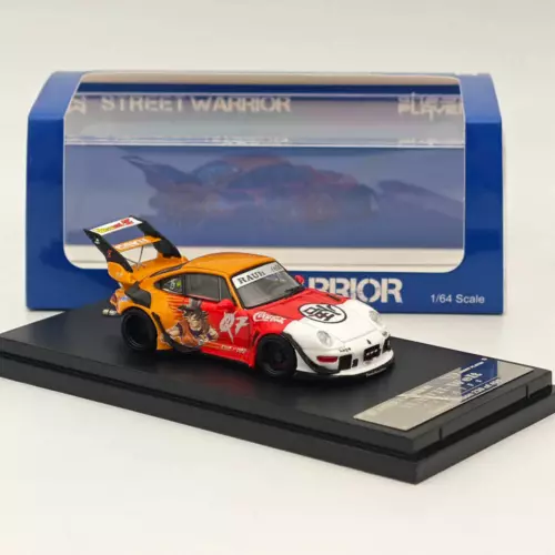 SW 1:64 Dragon Ball RWB 993 911 Racing Sports Red Model Diecast Metal Car - Picture 1 of 6