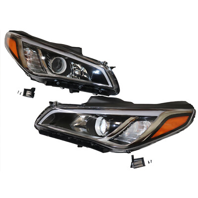 Headlight Set For 2015-2017 Hyundai Sonata Left and Right 2Pc Headlamps Assembly