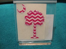 Auto Graphs Mini Chevron Palm 2 1/2" Window Decal Red Surface Mount Sticker