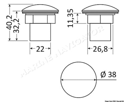 Osculati Watertight Clear Polycarbonate Blue LED Courtesy Light 12V 1.2W