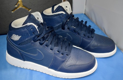 Nike Air Jordan 1 Retro High BG Size 6.5Y Midnight Navy White 705300-405 ~W2#12 - Picture 4 of 12