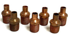 MALE CUP STYLE STRAIGHT ADAPTOR OAL OF 1-1/8" COPPER MATERIAL **LOT OF 7