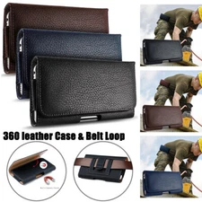 Cell Phones Horizontal Carrying Leather Pouch Case Cover With Belt Clip Holster