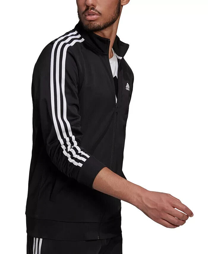 Men's 3XLT adidas Essentials Warm-Up 3-Stripes Track Jacket Men's 3XLT adidas Essentials Warm-Up 3-Stripes Track Jacket