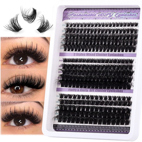 Eyelash Extension Kit 270/300pcs Individual Lashes Cluster D Curl Clusters UK - Picture 2 of 30