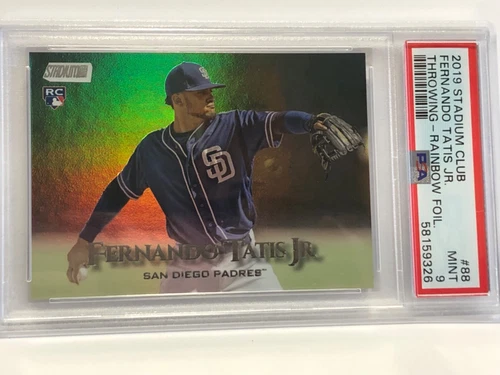 2019 Topps Stadium Club Fernando Tatis Jr RC #88 Rainbow Foil 3/25 PSA 9 Mint 