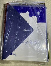 Variety Lot of 29 Vtg Holiday Christmas Cards Envelopes Unused Bagged, Lovely