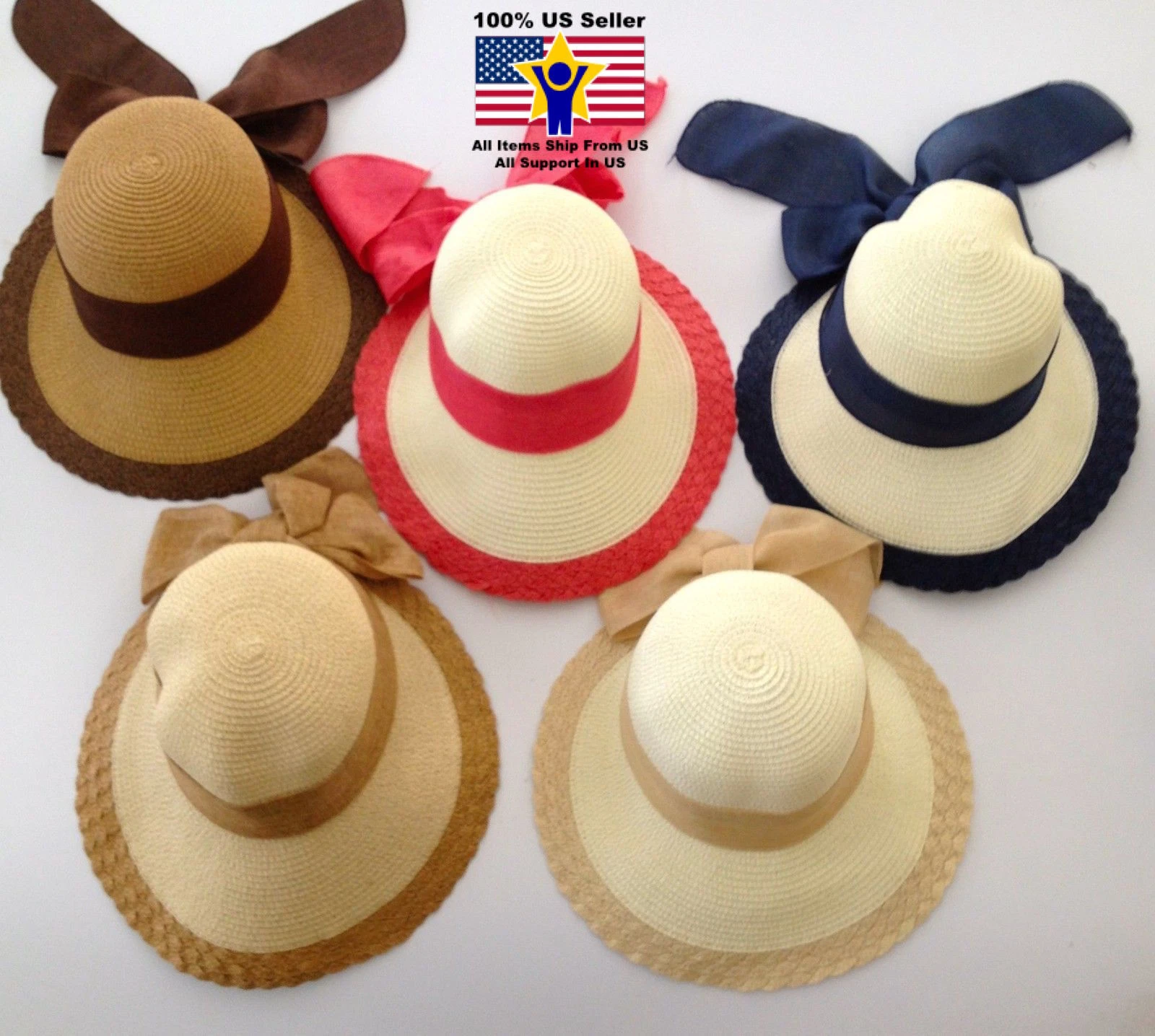 New Women's Crushable Packable Cloche Straw Floppy Wide Brim Hat SPF50