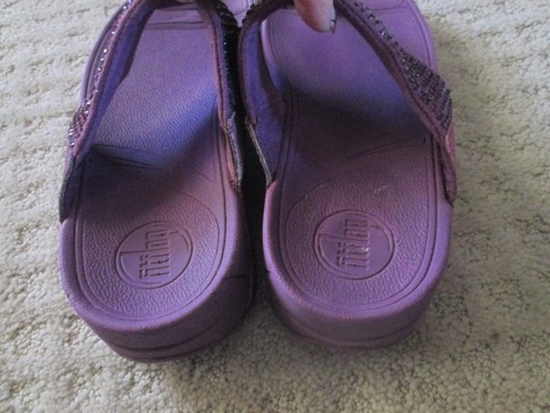 Fitflop Glitzie Rhinestone Flip Flop Sandals Womens 8 Comfort Shoes Purple - Picture 3 of 5