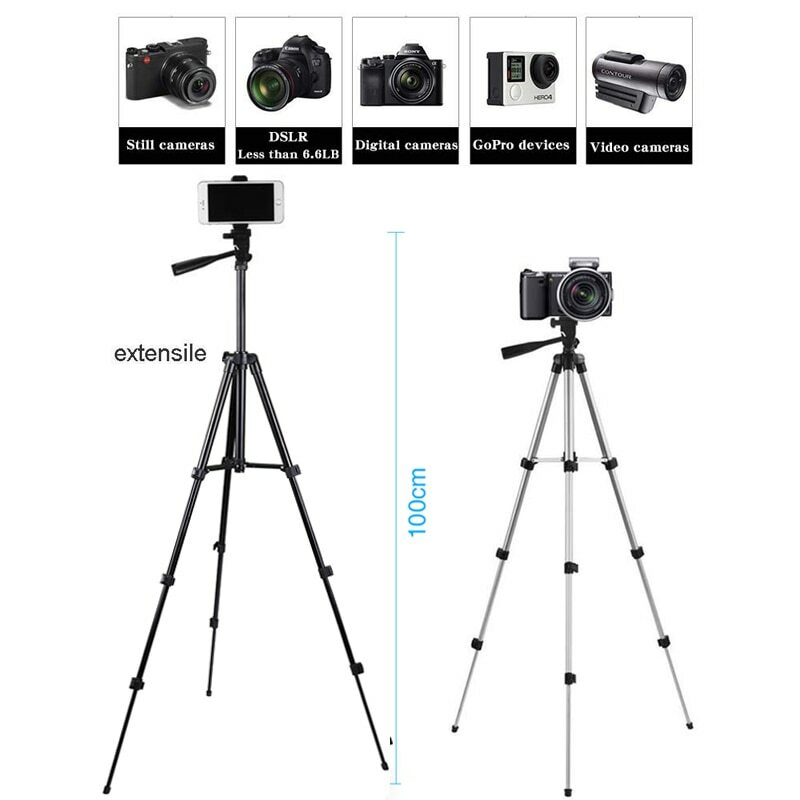 Trépied de téléphone portable compact support de caméra vidéo léger noir - 2